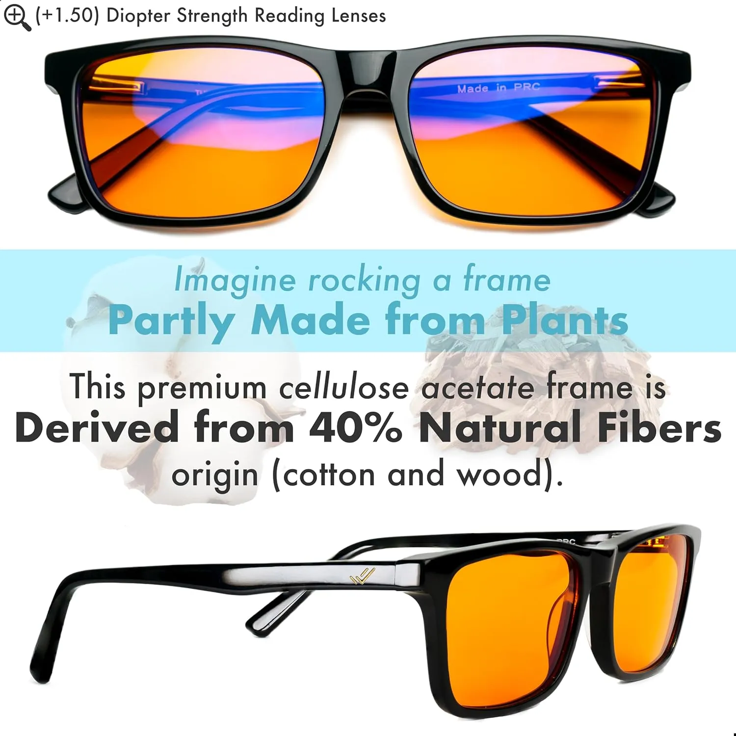  1.0  1.5  2.0  2.5 Orange Blue Light Blocking Reading Glasses for Better Sleep - Migraine Glasses for Women & Men