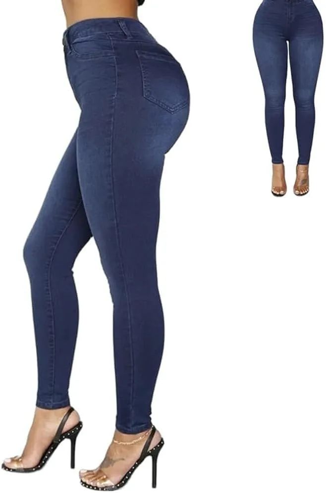 Akapi Jeans Mujer, Womens Akapi Jeans Curvy Jeans, High Waisted Stretch Hip Lift Skinny Denim Pants