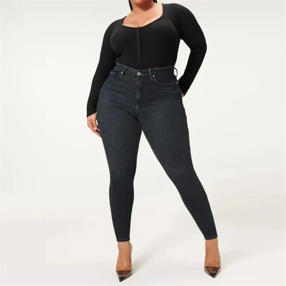 Akapi Jeans Mujer, Womens Akapi Jeans Curvy Jeans, High Waisted Stretch Hip Lift Skinny Denim Pants