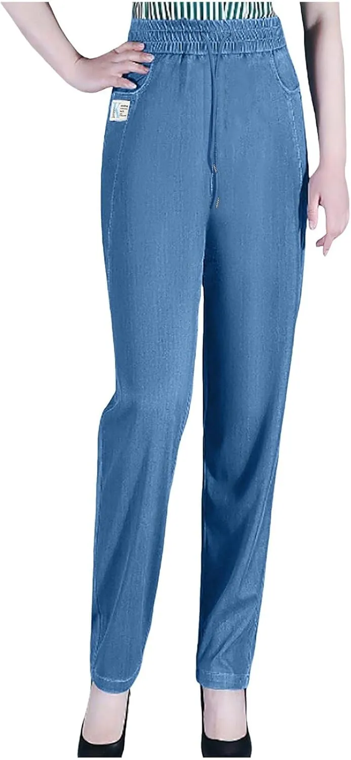 Aromia Comfy Jeans, ComfiJeans High Waist Ultra-Stretch Mom Jeans, Flexi Pants for Older Women, Womens Stretch Pants