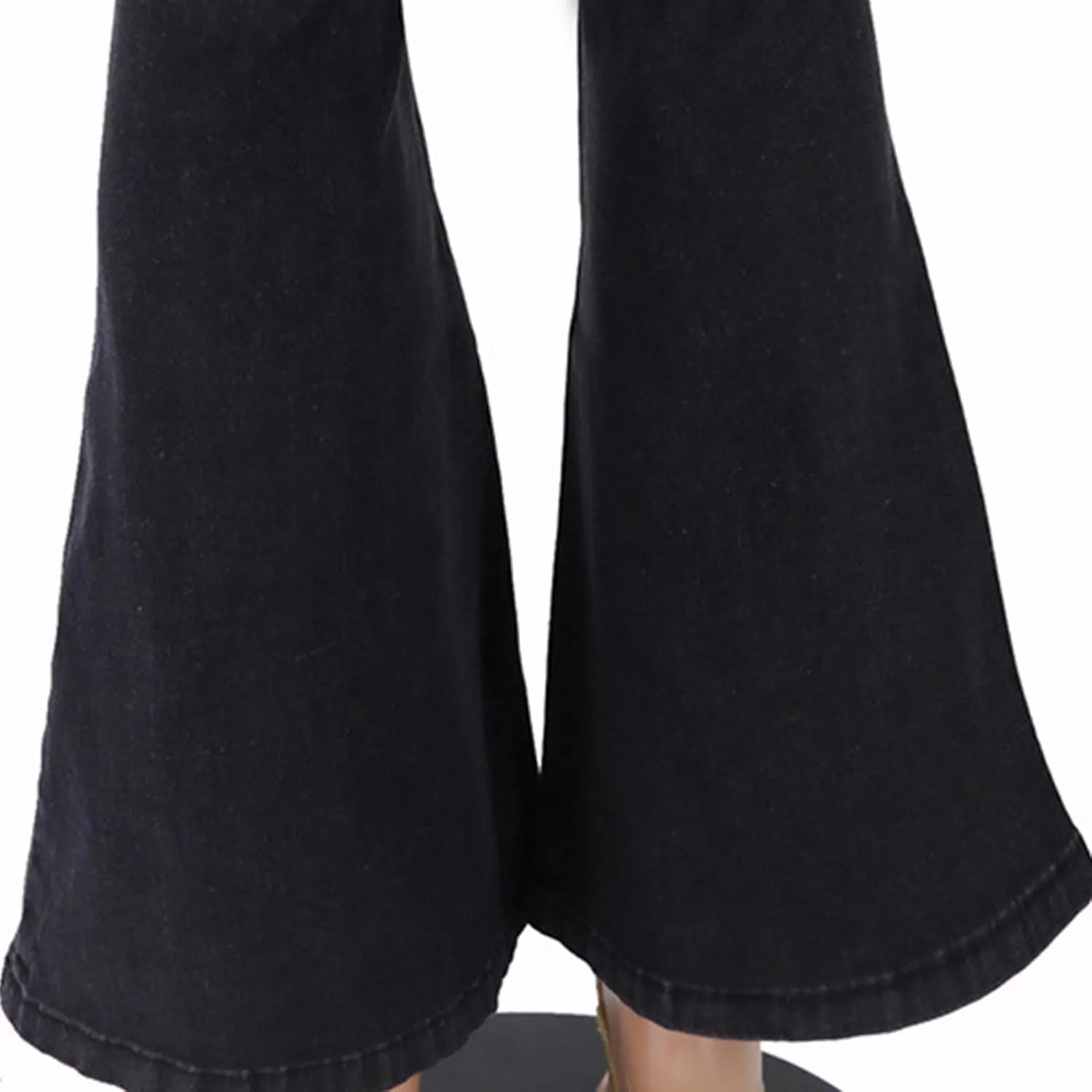 Atditama Relaxed Straight Leg Stretch Jeans for Women Mid Rise Bootcut Stretch Boyfriend Mom Wide Jeans