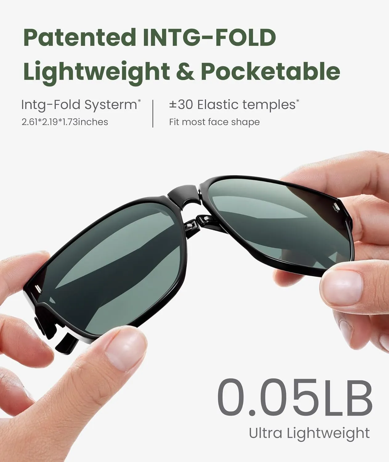 BENEUNDER Polarized Fit Over Sunglasses for Womens & Men, Lightweight Folding Sunglasses for Nearsightedness