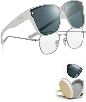 BENEUNDER Polarized Fit Over Sunglasses for Womens & Men, Lightweight Folding Sunglasses for Nearsightedness