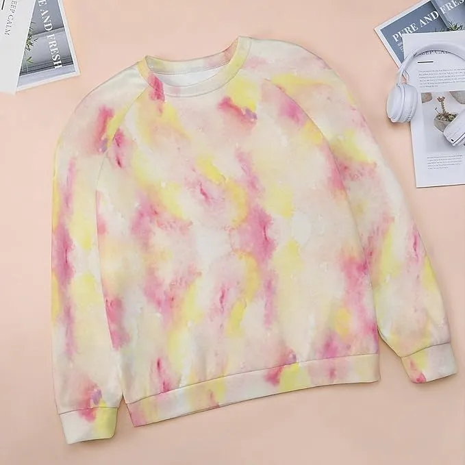 Bengbobar Tie Dye Shirt Women Casual Long Sleeve Sweatshirt Crewneck Loose Fit Pullover Women's Sweatshirts No Hood