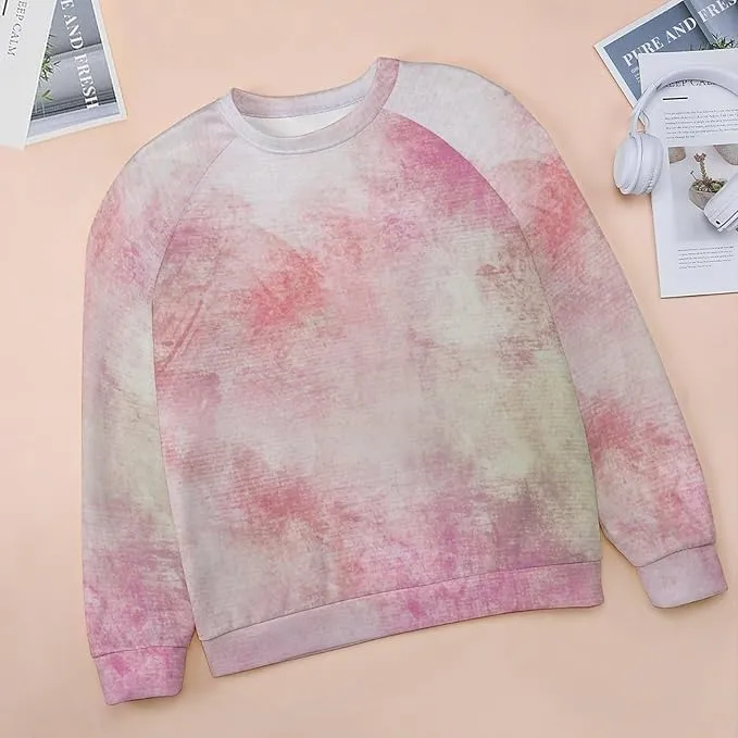 Bengbobar Tie Dye Shirt Women Casual Long Sleeve Sweatshirt Crewneck Loose Fit Pullover Women's Sweatshirts No Hood