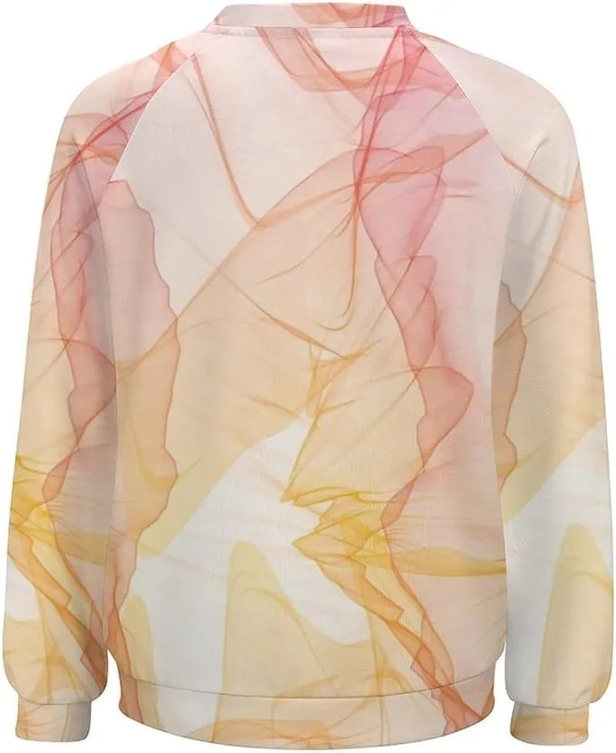 Bengbobar Tie Dye Shirt Women Casual Long Sleeve Sweatshirt Crewneck Loose Fit Pullover Women's Sweatshirts No Hood