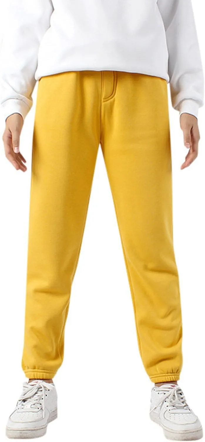 Boys' Logo Pull-On Jogger Sweatpants High Elastic Waisted Tie Front Sweatpants Pull on Youth Joggers