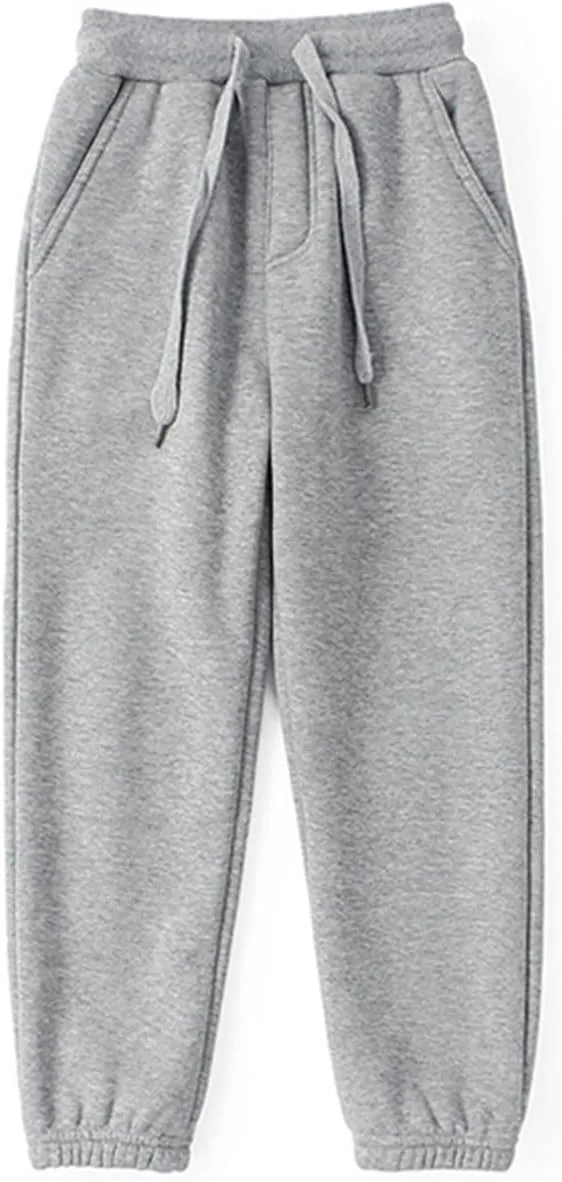 Boys' Logo Pull-On Jogger Sweatpants High Elastic Waisted Tie Front Sweatpants Pull on Youth Joggers