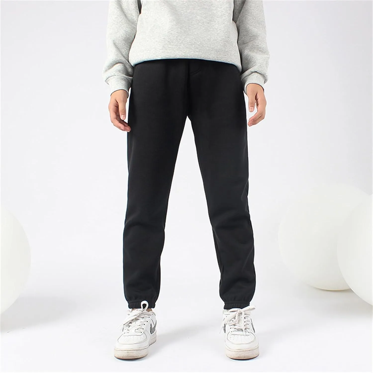 Boys' Logo Pull-On Jogger Sweatpants High Elastic Waisted Tie Front Sweatpants Pull on Youth Joggers