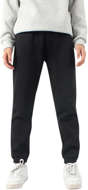 Boys' Logo Pull-On Jogger Sweatpants High Elastic Waisted Tie Front Sweatpants Pull on Youth Joggers