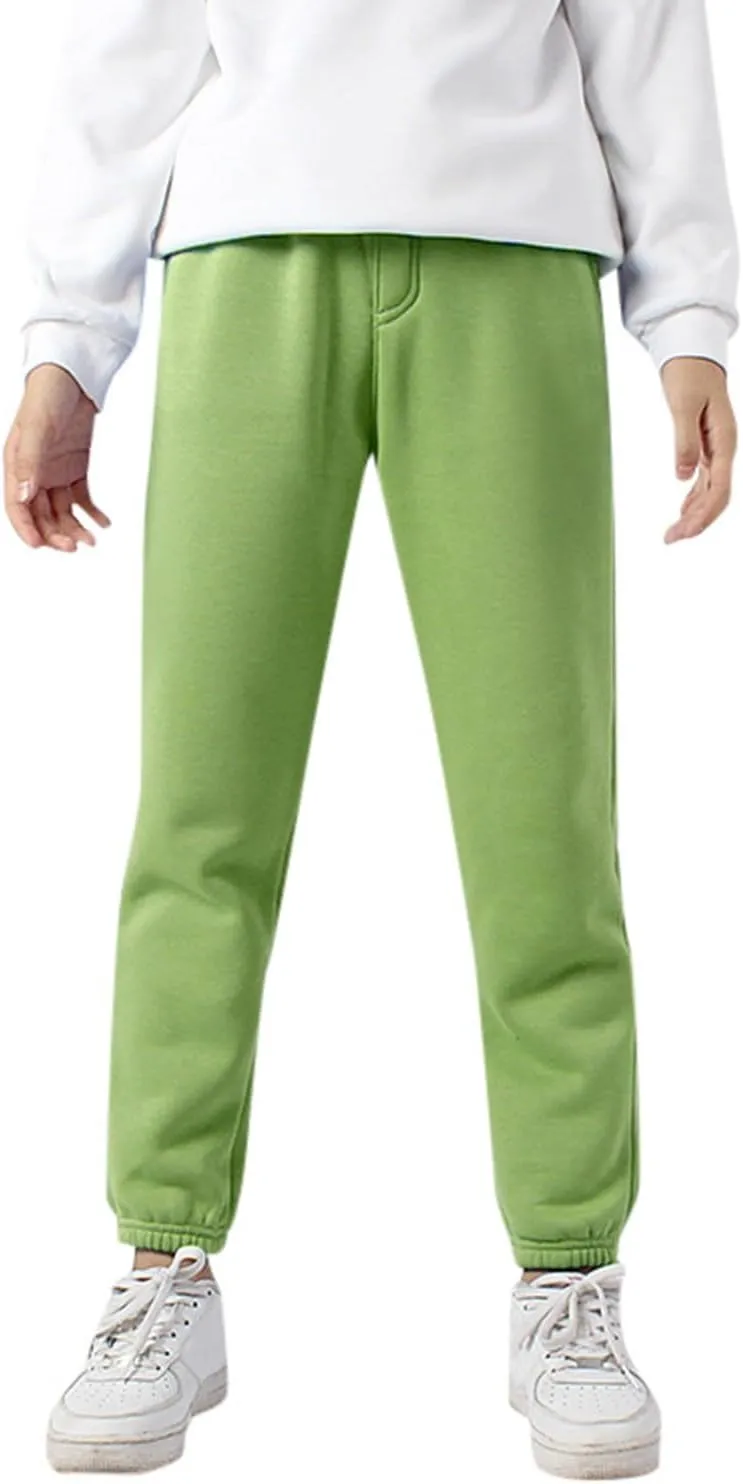 Boys' Logo Pull-On Jogger Sweatpants High Elastic Waisted Tie Front Sweatpants Pull on Youth Joggers