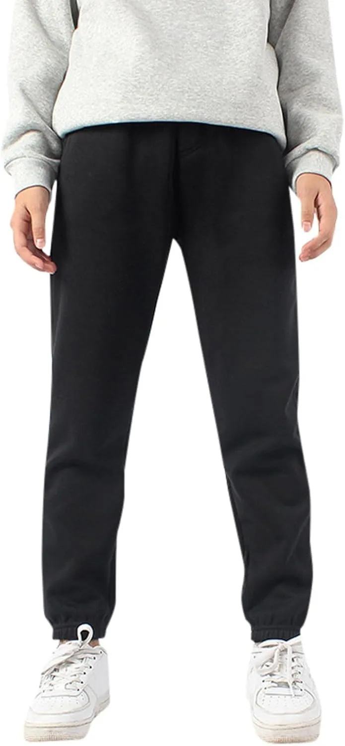Boys' Logo Pull-On Jogger Sweatpants High Elastic Waisted Tie Front Sweatpants Pull on Youth Joggers