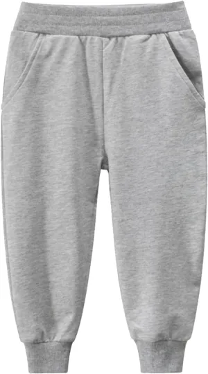 Boys’ Sweatpants – Basic Active Fleece Jogger Pants High Elastic Waisted Tie Front Jogger Sweatpants