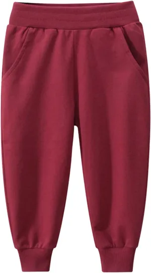 Boys’ Sweatpants – Basic Active Fleece Jogger Pants High Elastic Waisted Tie Front Jogger Sweatpants