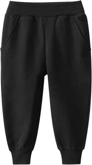 Boys’ Sweatpants – Basic Active Fleece Jogger Pants High Elastic Waisted Tie Front Jogger Sweatpants