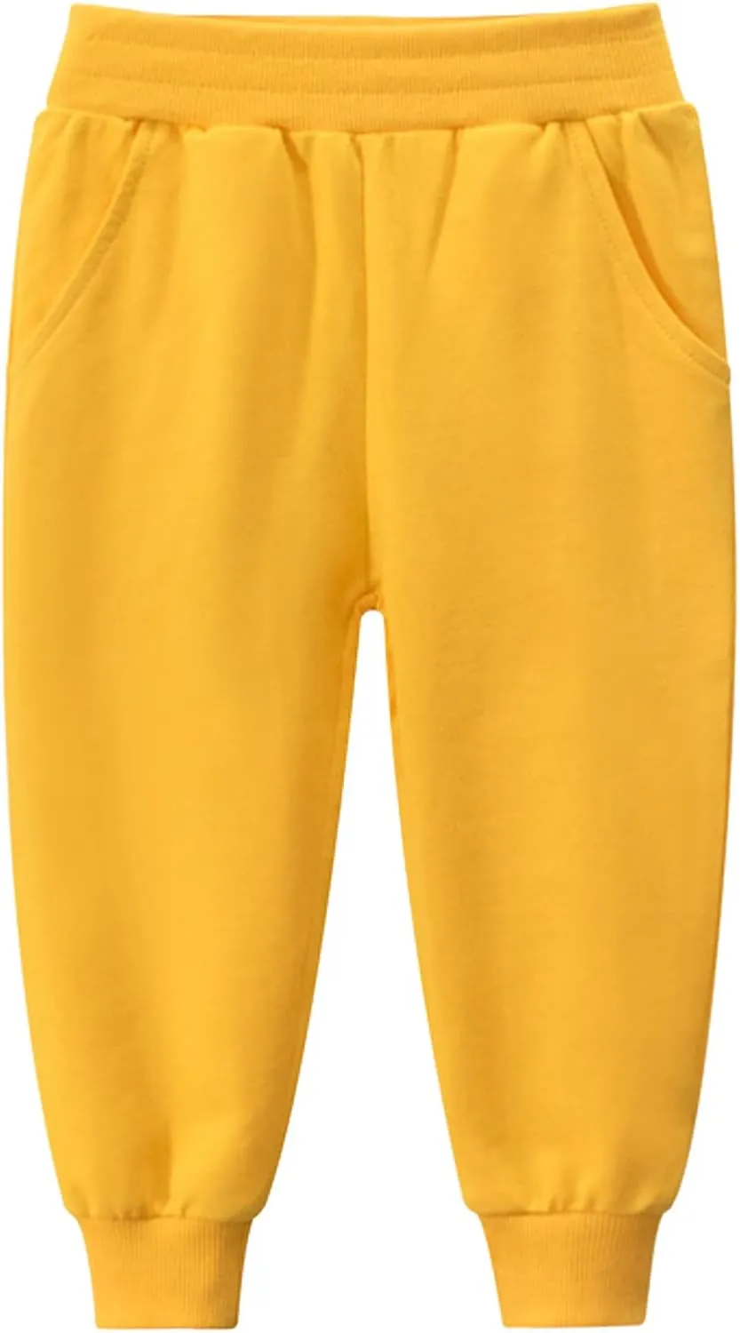 Boys’ Sweatpants – Basic Active Fleece Jogger Pants High Elastic Waisted Tie Front Jogger Sweatpants