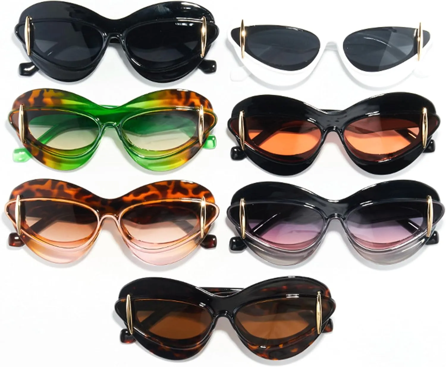 bullabulling Fashion Lips Design Cat Eye Sunglasses for Women Vintage Y2K Sun Glasses Ladies Gradient Black Shades