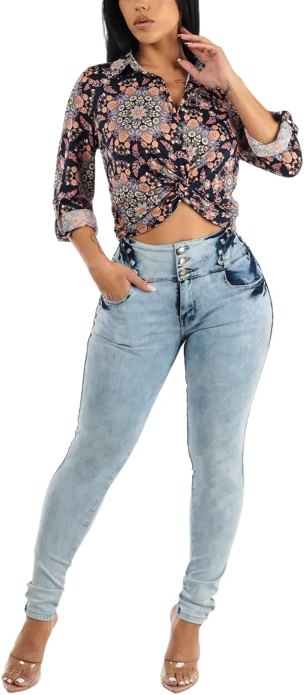 Butt Lifting Jeans for Women - High Waisted Skinny Levanta Cola Stretch Jeans
