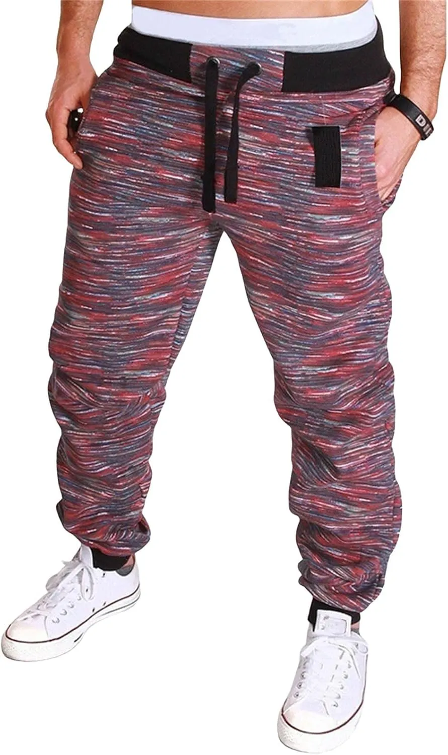 Camo Joggers Sweatpants for Men Casual Drawstring Hiking Outdoor Pants Camouflage Joggers Streetwear Sport Trousers