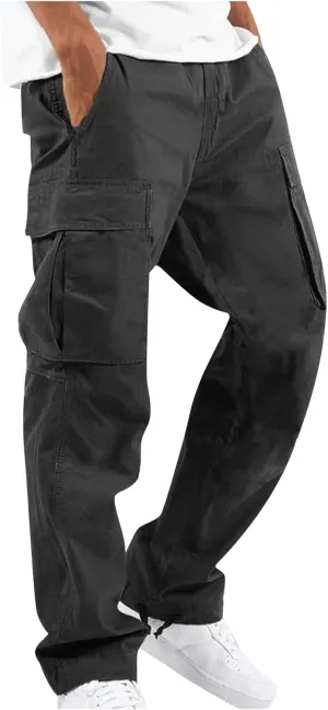 Cargo Pants for Men Baggy Elastic Waist Drawstring Pants with Multi Pockets Fashion Sweatpants 2024 Joggers Trousers