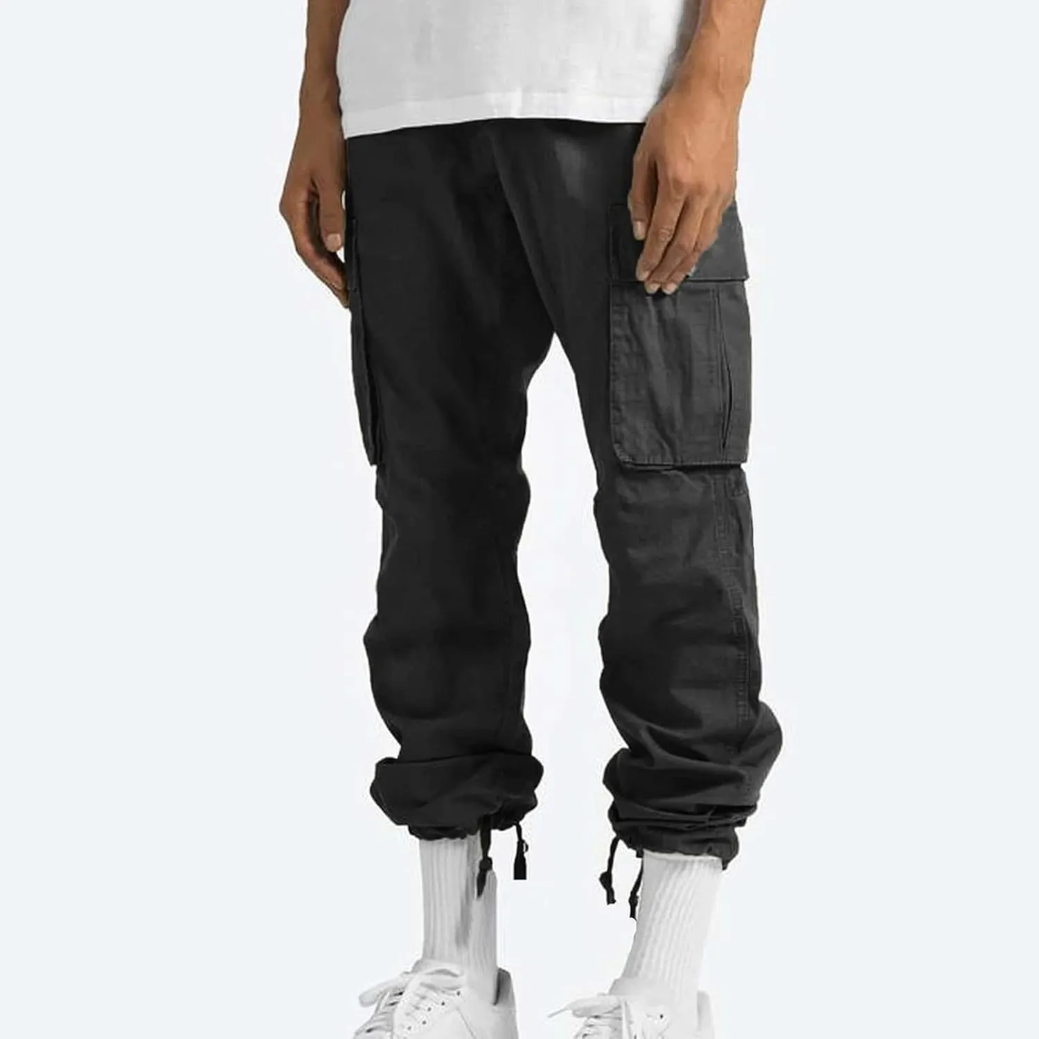 Cargo Pants for Men Baggy Elastic Waist Drawstring Pants with Multi Pockets Fashion Sweatpants 2024 Joggers Trousers