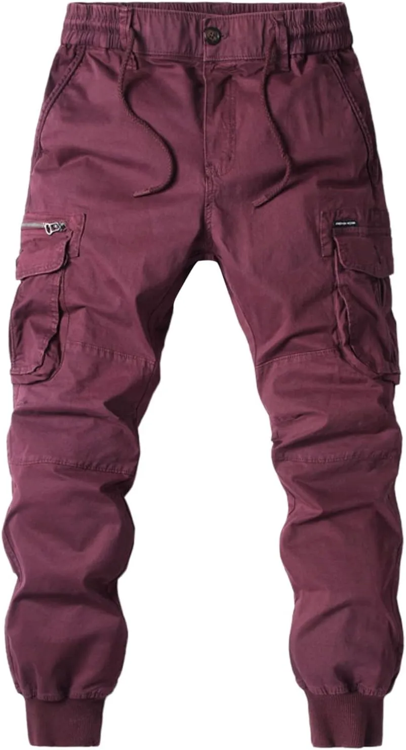 Cargo Pants for Men Big and Tall, Pants Men's Sweatpants with Pockets Solid Fleece Heavyweight Long Overalls Casual