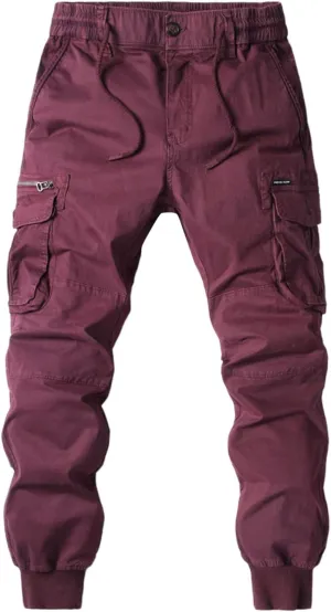 Cargo Pants for Men Big and Tall, Pants Men's Sweatpants with Pockets Solid Fleece Heavyweight Long Overalls Casual