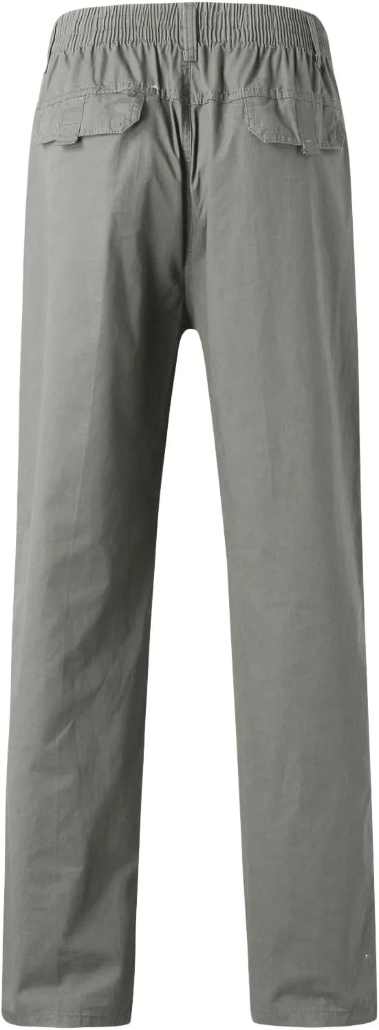 Cargo Pants for Men Big and Tall, Sweatpants with Pockets Drawstring Athletic Pants Joggers Running Sports Sweatpants