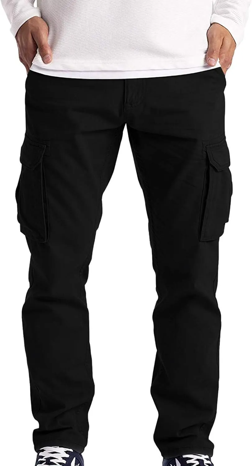 Cargo Pants for Men Joggers Joggers Sweatpants Cotton Thick Workout Jogging Athletic Tapered Pants with Pockets Men's