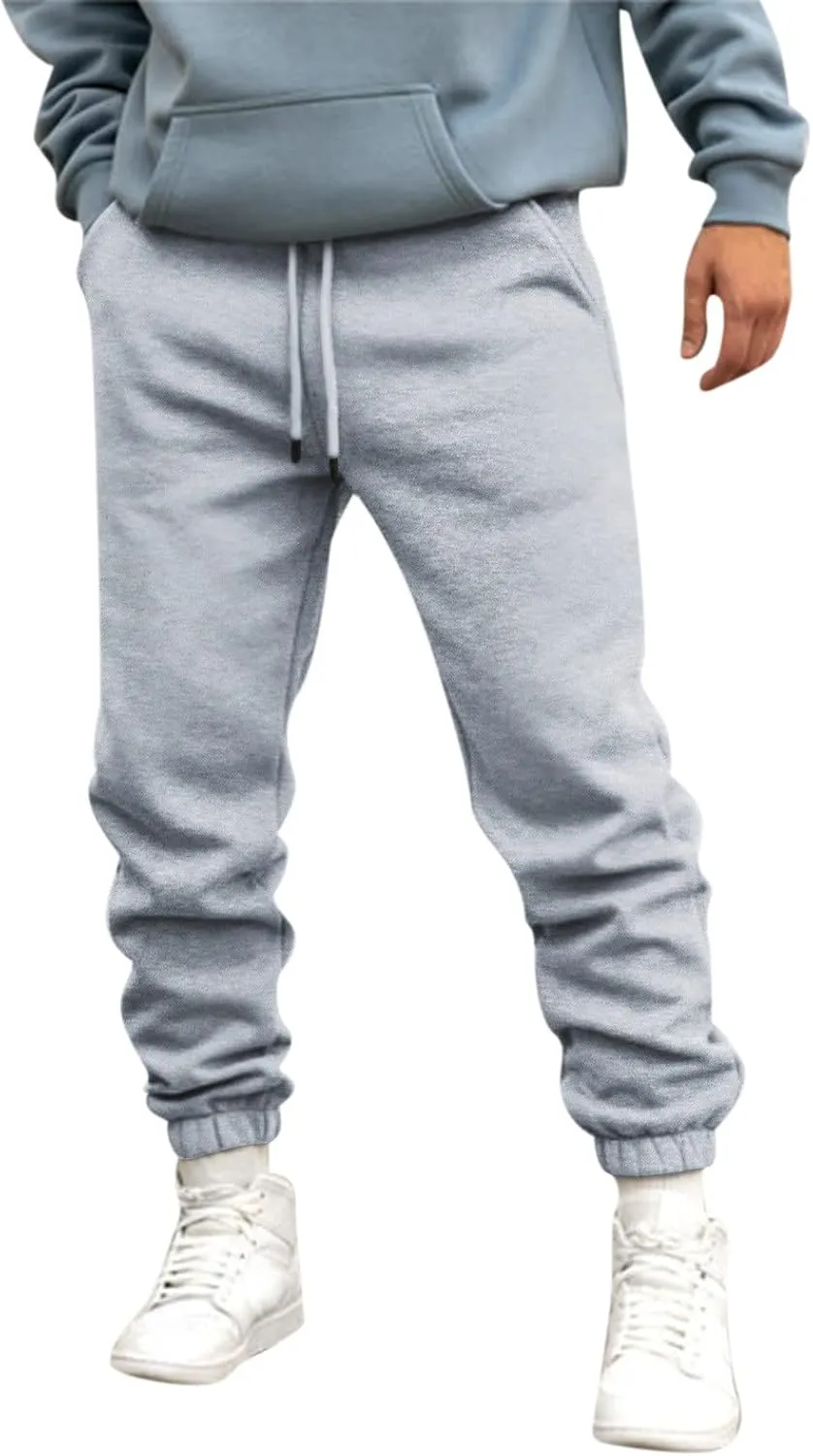 Cargo Pants for Men Relaxed Fit Pant Mens Fleece Active Athletic Workout Jogger Sweatpants for Men with Zipper Pocket