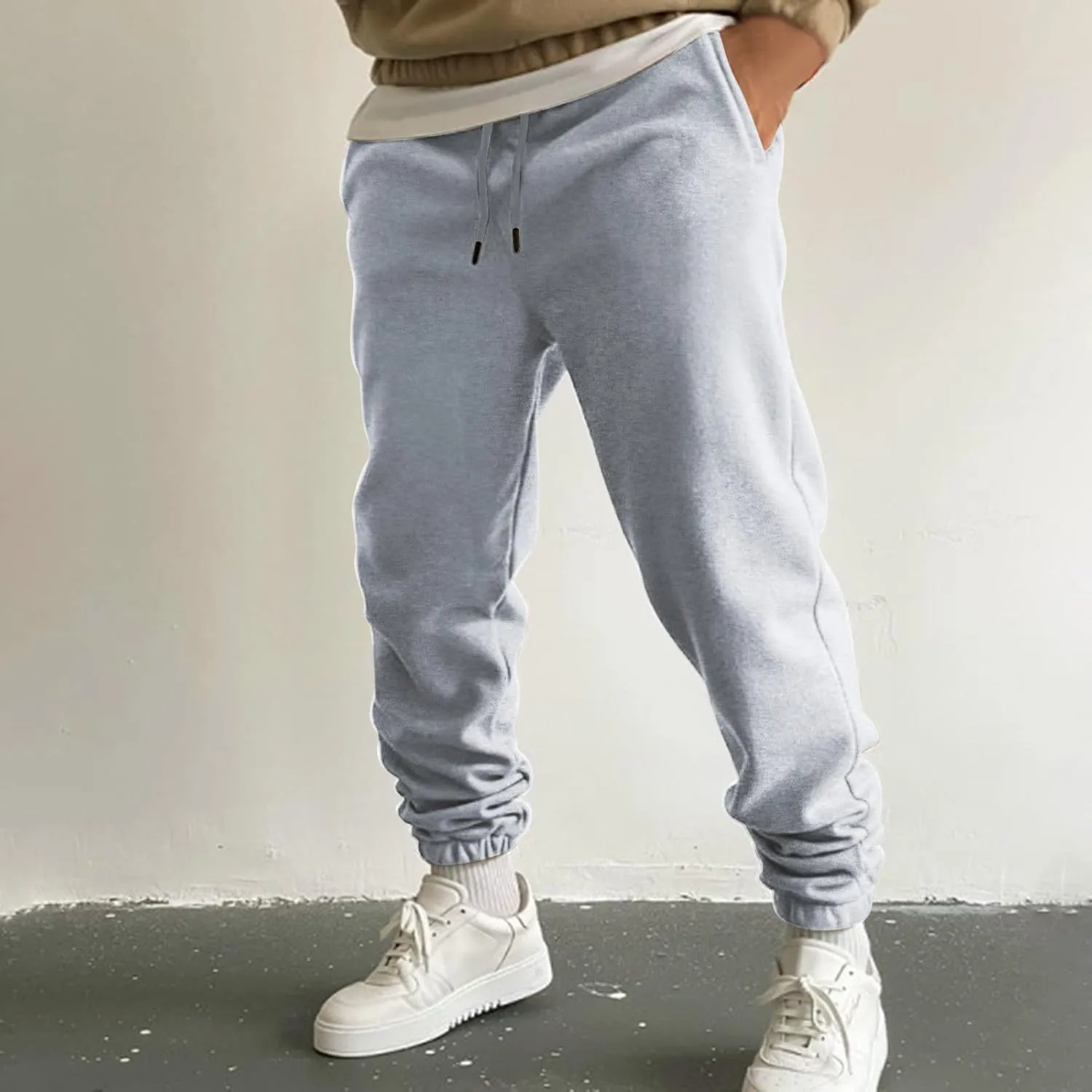 Cargo Pants for Men Relaxed Fit Pant Mens Fleece Active Athletic Workout Jogger Sweatpants for Men with Zipper Pocket