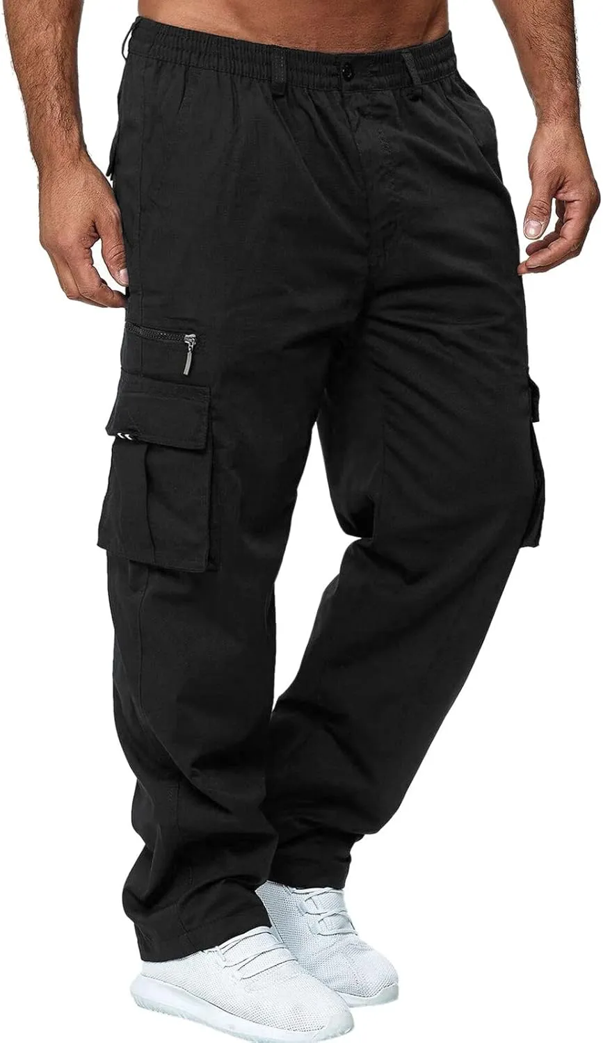 Cargo Pants for Men Tactical Combat Army Sport Jogging Pants Big and Tall Sport Jogging Pants with Multi Pockets