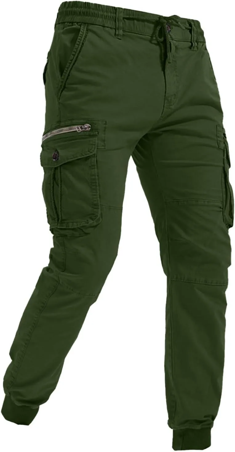 Cargo Pants Men Joggers Joggers with Zipper Pockets Camo Long Johns for Men Green Khaki Pants Mens Black Workout