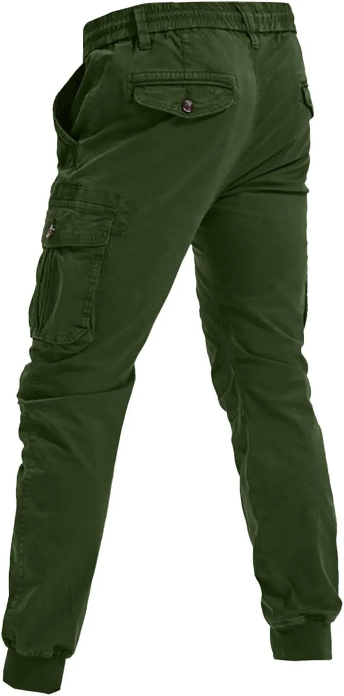 Cargo Pants Men Joggers Joggers with Zipper Pockets Camo Long Johns for Men Green Khaki Pants Mens Black Workout