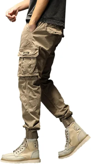 Cargo Sweatpants for Men Athletic Long Pants Fashion Casual Jogger Trouser Drawstring Workout Running Cargo Pants for