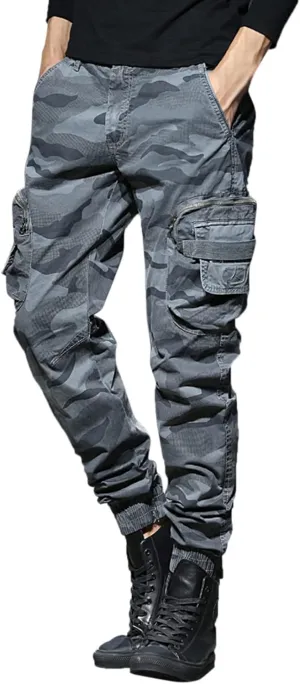 Cargo Sweatpants for Men Big and Tall Pockets Men's Winter Cargo Pants Thick Fleece Joggers Loose Sport Long Trousers