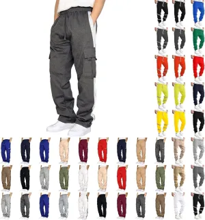 Cargo Sweatpants for Men Casual Pocket Sport Work Casual Trouser Pants Trousers Comfort Multi-Pocket