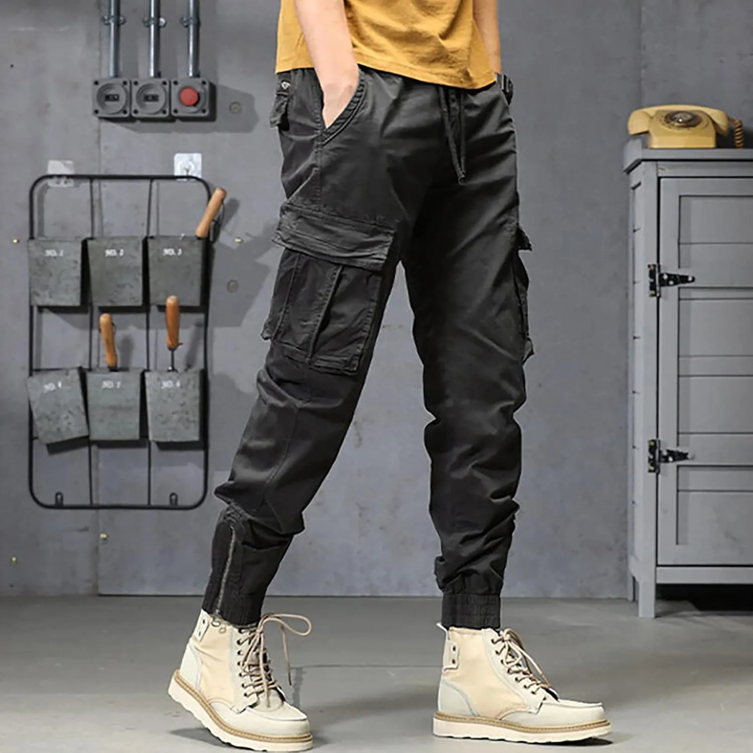 Cargo Sweatpants for Men Jogger Pants Athletic Chino Trousers Sweatpants Track Pants Men Man Casual Cargo Pants Solid