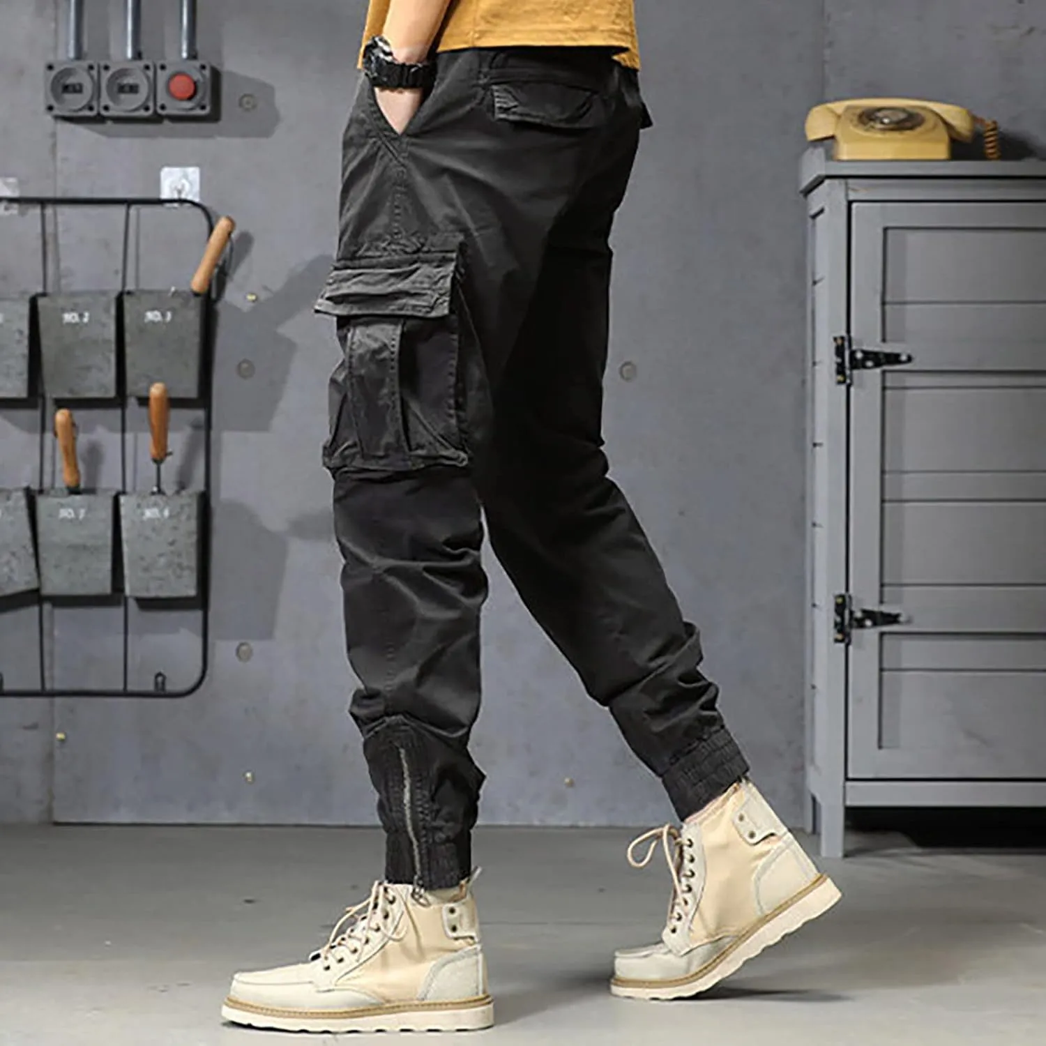 Cargo Sweatpants for Men Jogger Pants Athletic Chino Trousers Sweatpants Track Pants Men Man Casual Cargo Pants Solid
