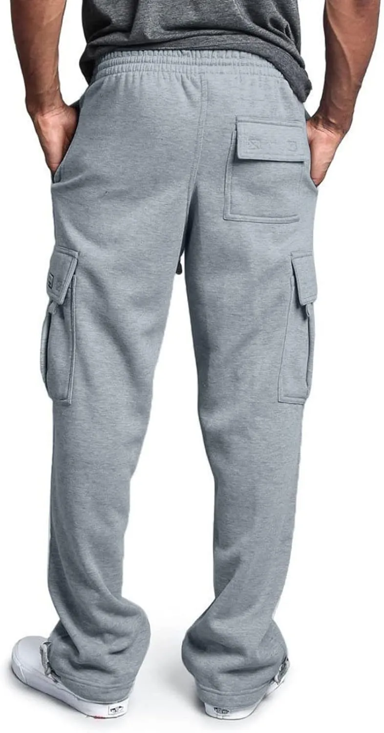 Cargo Sweatpants for Men Relaxed Fit Casual Solid Joggers Stretch Baggy Lightweight Classic Overalls with Pockets