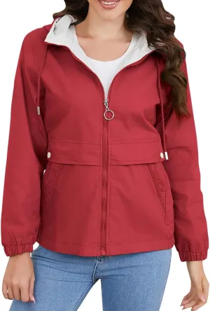 Casual Lightweight Jacket Utility Coat for Womens Long Sleeve Winter Warm Hooded Lightweight Jackets