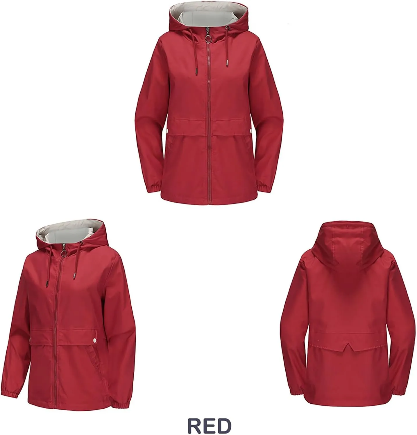 Casual Lightweight Jacket Utility Coat for Womens Long Sleeve Winter Warm Hooded Lightweight Jackets