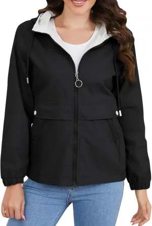 Casual Lightweight Jacket Utility Coat for Womens Long Sleeve Winter Warm Hooded Lightweight Jackets