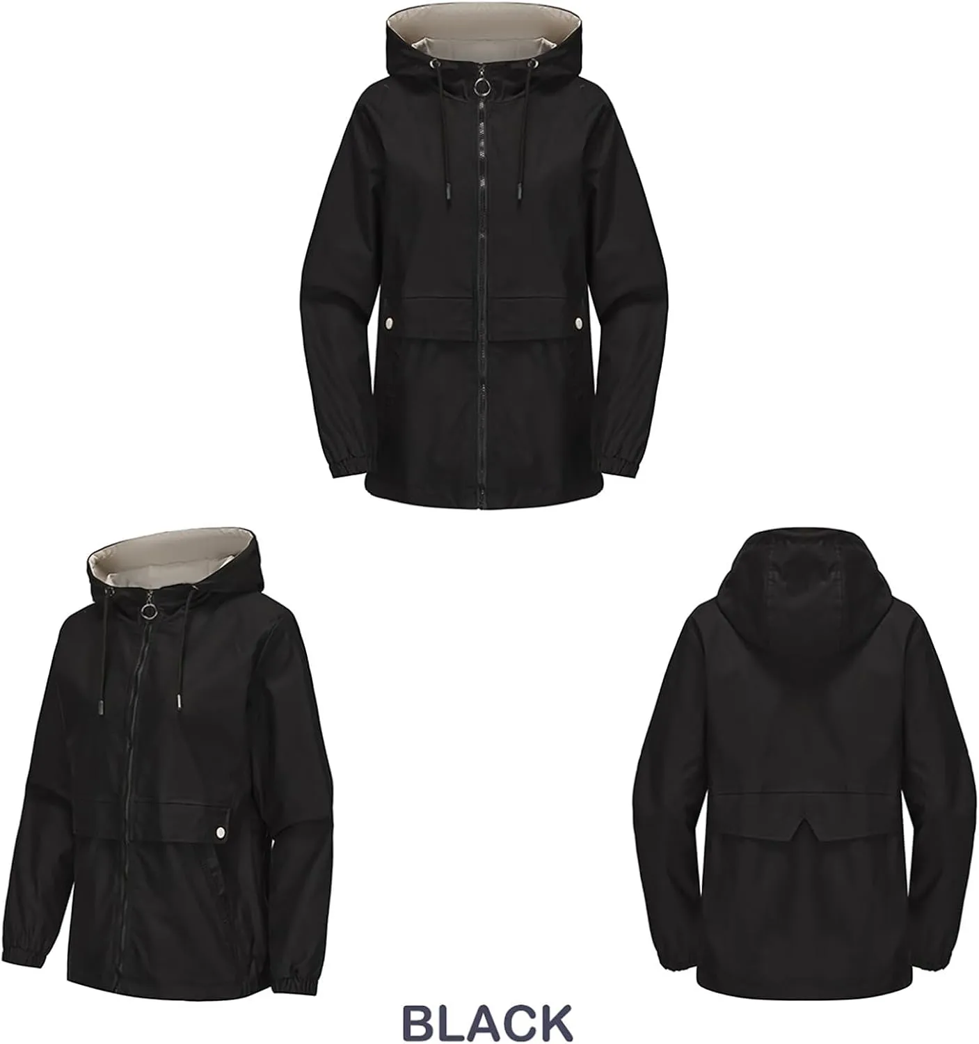 Casual Lightweight Jacket Utility Coat for Womens Long Sleeve Winter Warm Hooded Lightweight Jackets