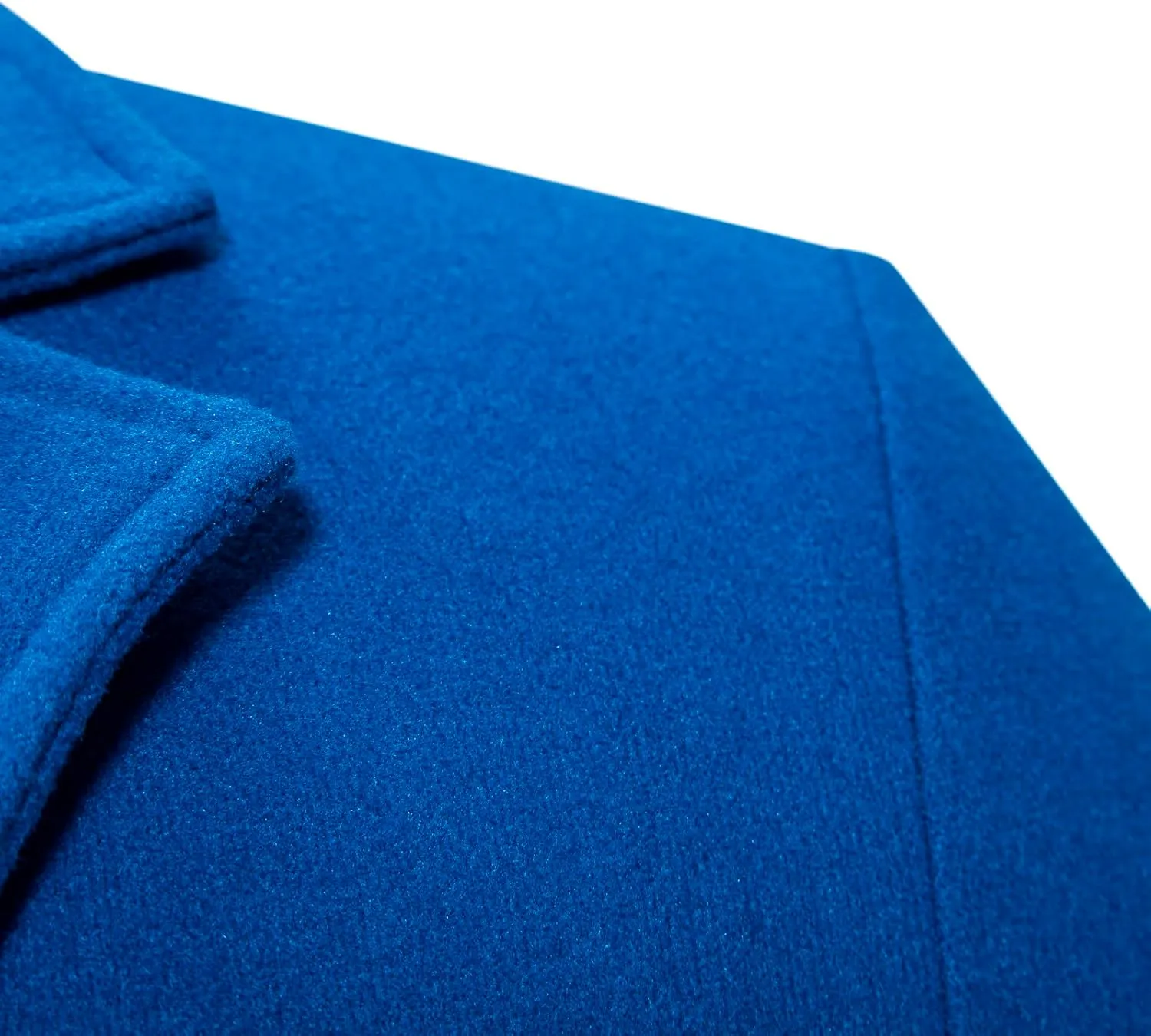 Casual Pea Coat for Men Notched Lapel Trench Coat Single Breasted Solid Overcoat Big and Tall Long Jacket Classic Coat