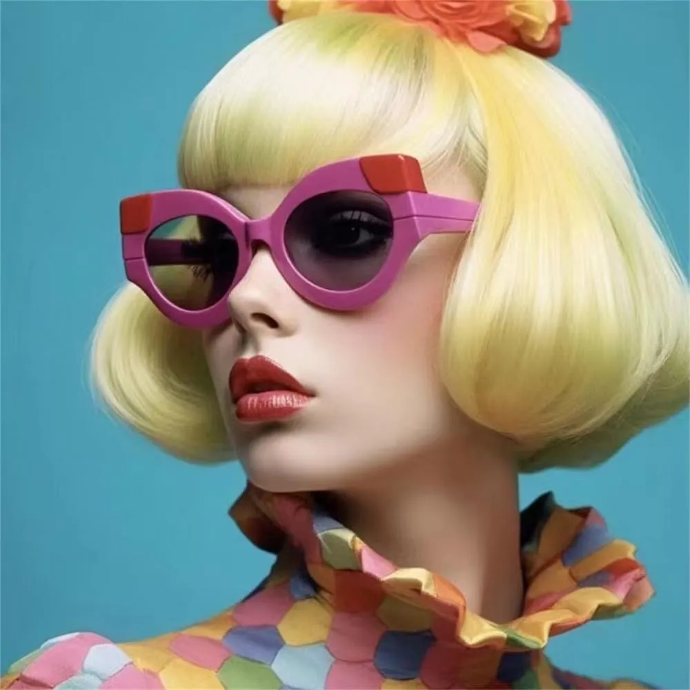 Cat Eye Punk Sunglasses Women Retro Cateye Sun Glasses For Ladies Shades Vintage Eyewear UV400