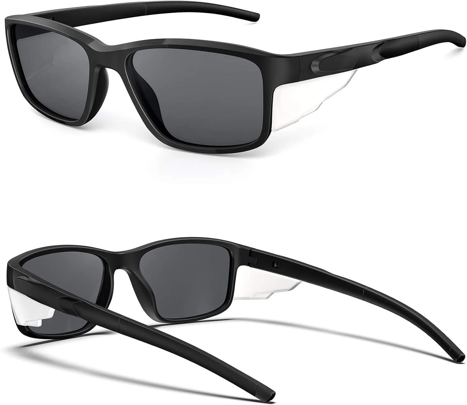 CAXMAN Mens Sunglasses Polarized w/Side Shields Rectangular Sports Sunglasses 100% UV Protection