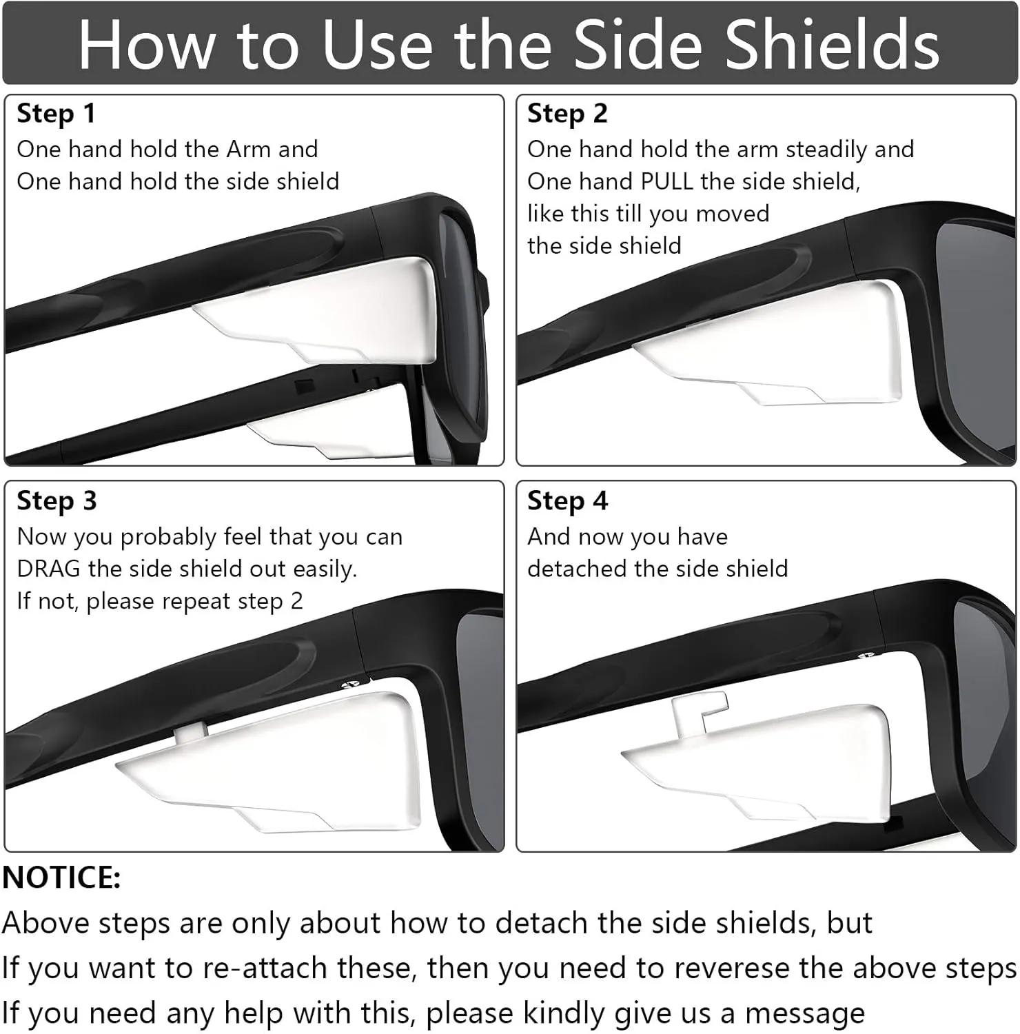 CAXMAN Mens Sunglasses Polarized w/Side Shields Rectangular Sports Sunglasses 100% UV Protection