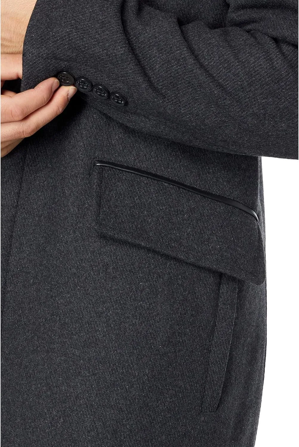 Cole Haan Men's Classic Wool Twill Topper with Knit Water Resistant Bib