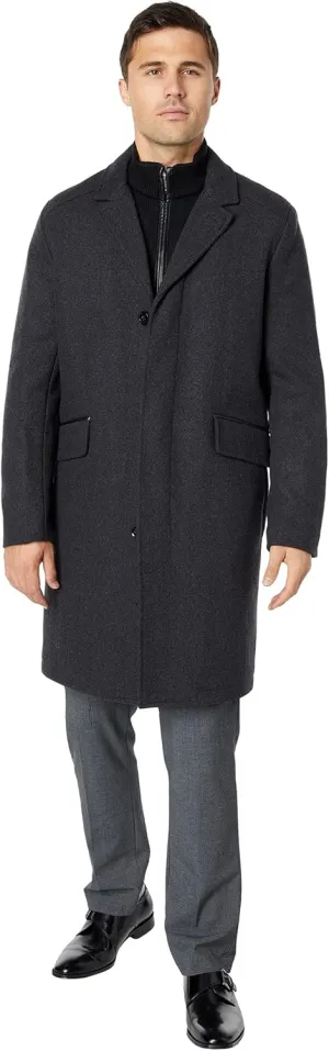 Cole Haan Men's Classic Wool Twill Topper with Knit Water Resistant Bib